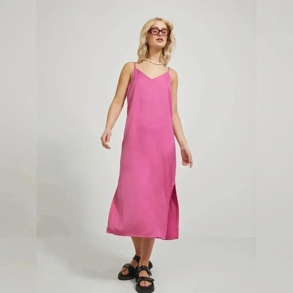 JJXX Pink Satin Cleo  Dress NWT - Picture 5 of 12